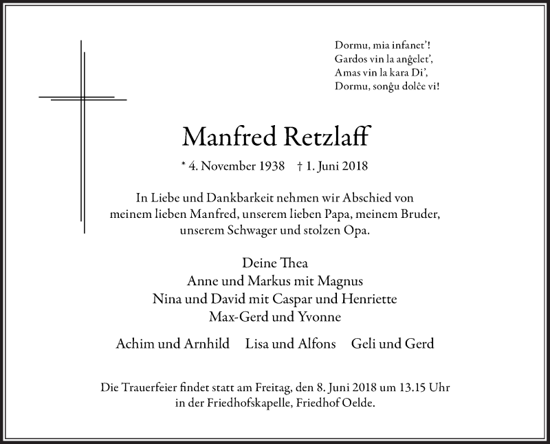 Manfred Retzlaff (* 4. November 1938; † 1. Juni 2018)
